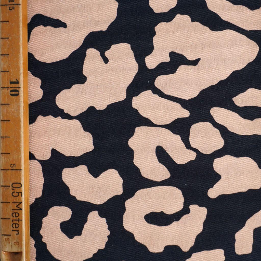 Dekostoff Canvas Leo Animalprint beige schwarz